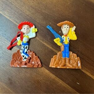 1999 General Mills Toy Story 2 Jessie & Woody Plastic Ornaments – Set of 2